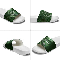 Personalised All Green New Zealand Darts Slide Sandals Aoteroa Fern Maori Galaxy Style LT14 - Polynesian Pride
