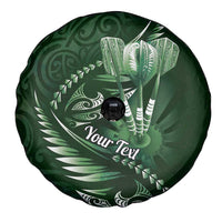 Personalised All Green New Zealand Darts Spare Tire Cover Aoteroa Fern Maori Galaxy Style