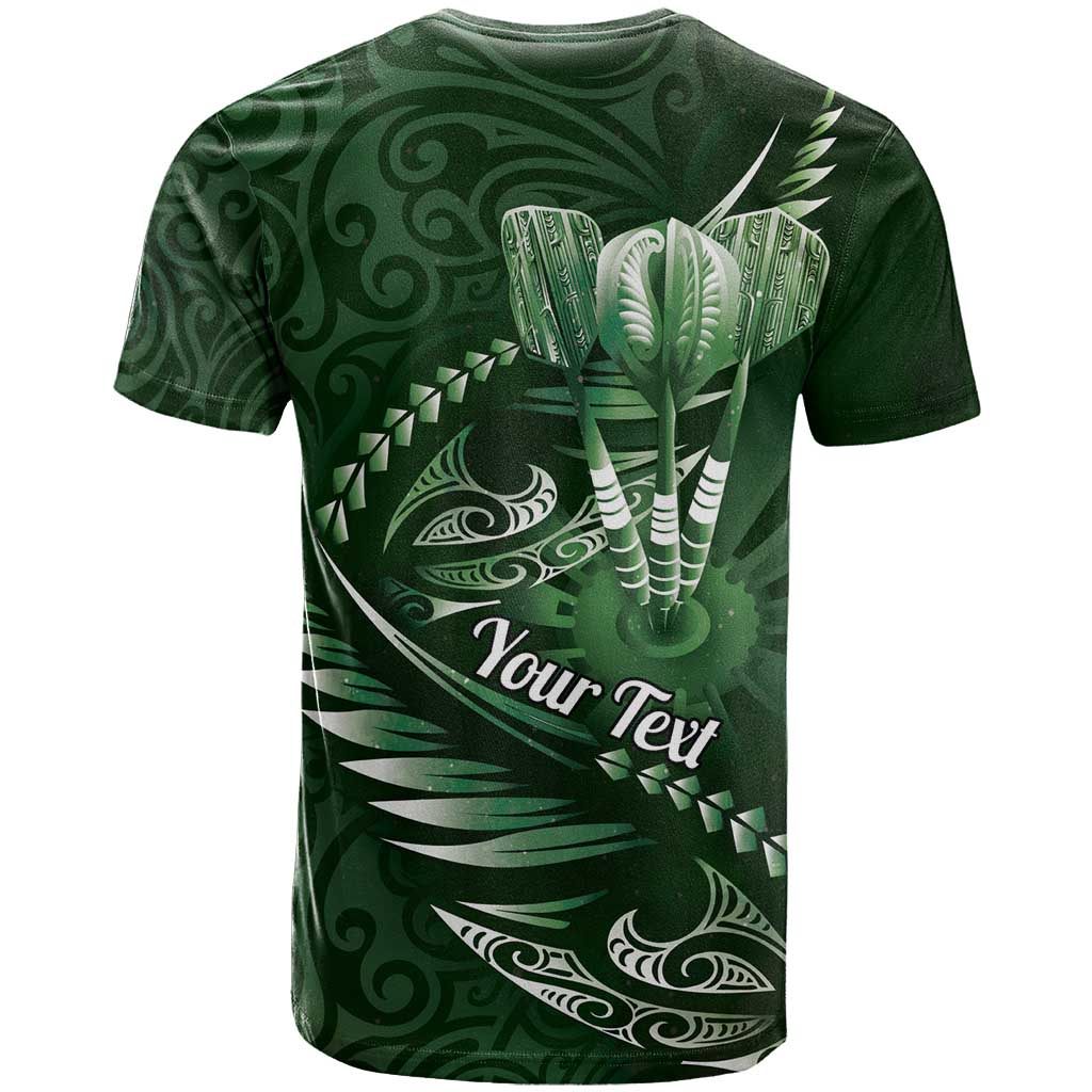 Personalised All Green New Zealand Darts T Shirt Aoteroa Fern Maori Galaxy Style