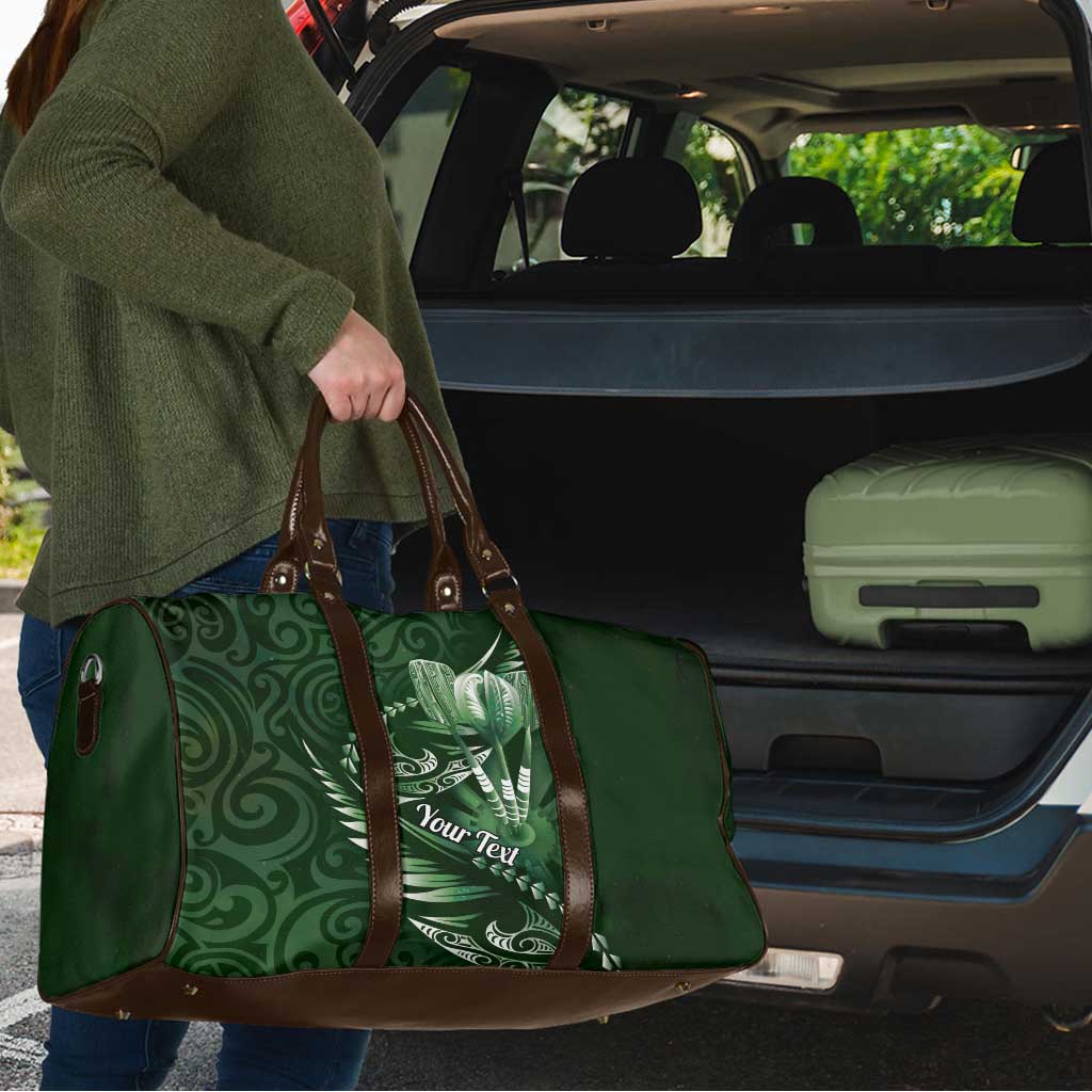 Personalised All Green New Zealand Darts Travel Bag Aoteroa Fern Maori Galaxy Style - Polynesian Pride