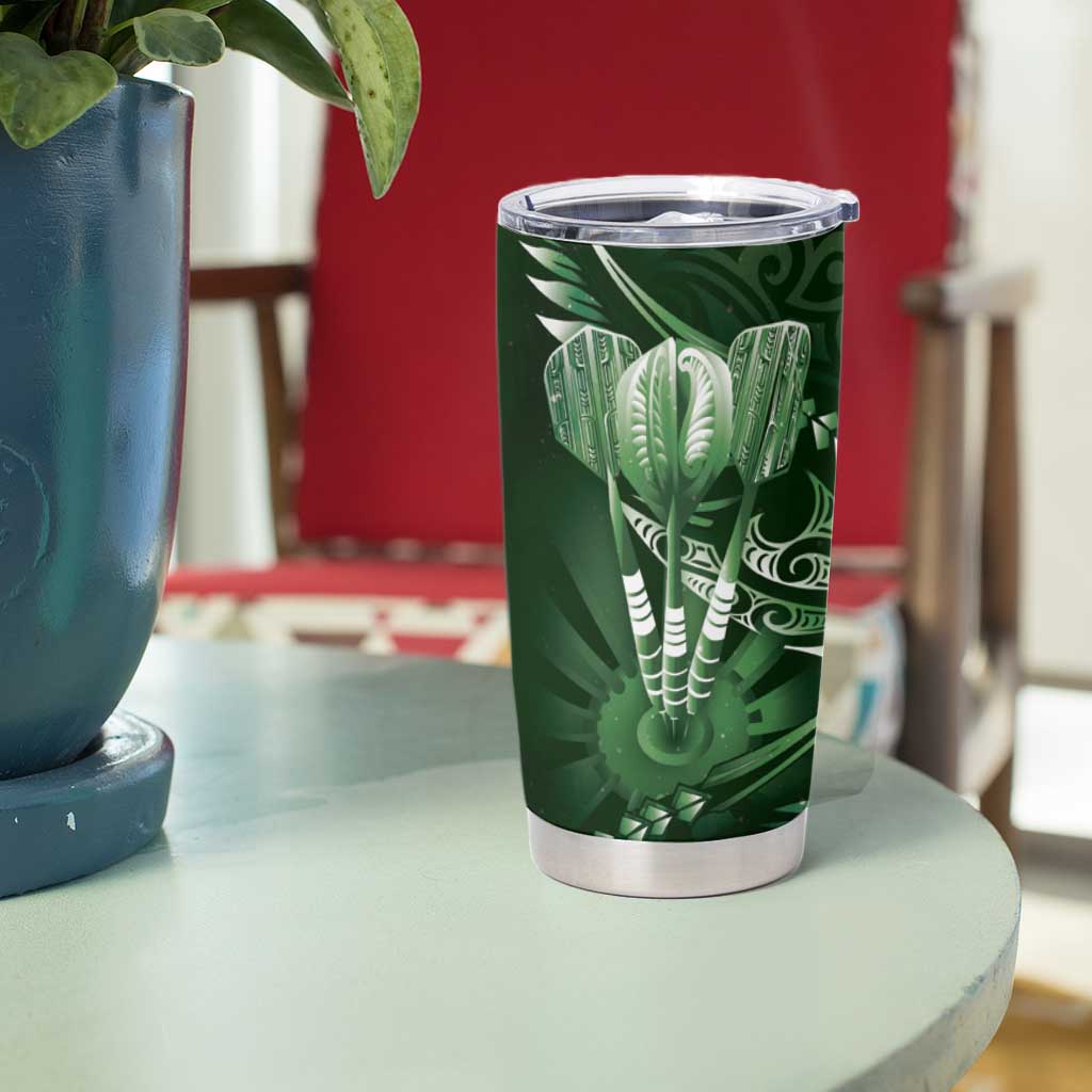 All Green New Zealand Darts Tumbler Cup Aoteroa Fern Maori Galaxy Style