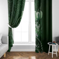 Personalised All Green New Zealand Darts Window Curtain Aoteroa Fern Maori Galaxy Style LT14 - Polynesian Pride