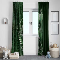 Personalised All Green New Zealand Darts Window Curtain Aoteroa Fern Maori Galaxy Style LT14 - Polynesian Pride