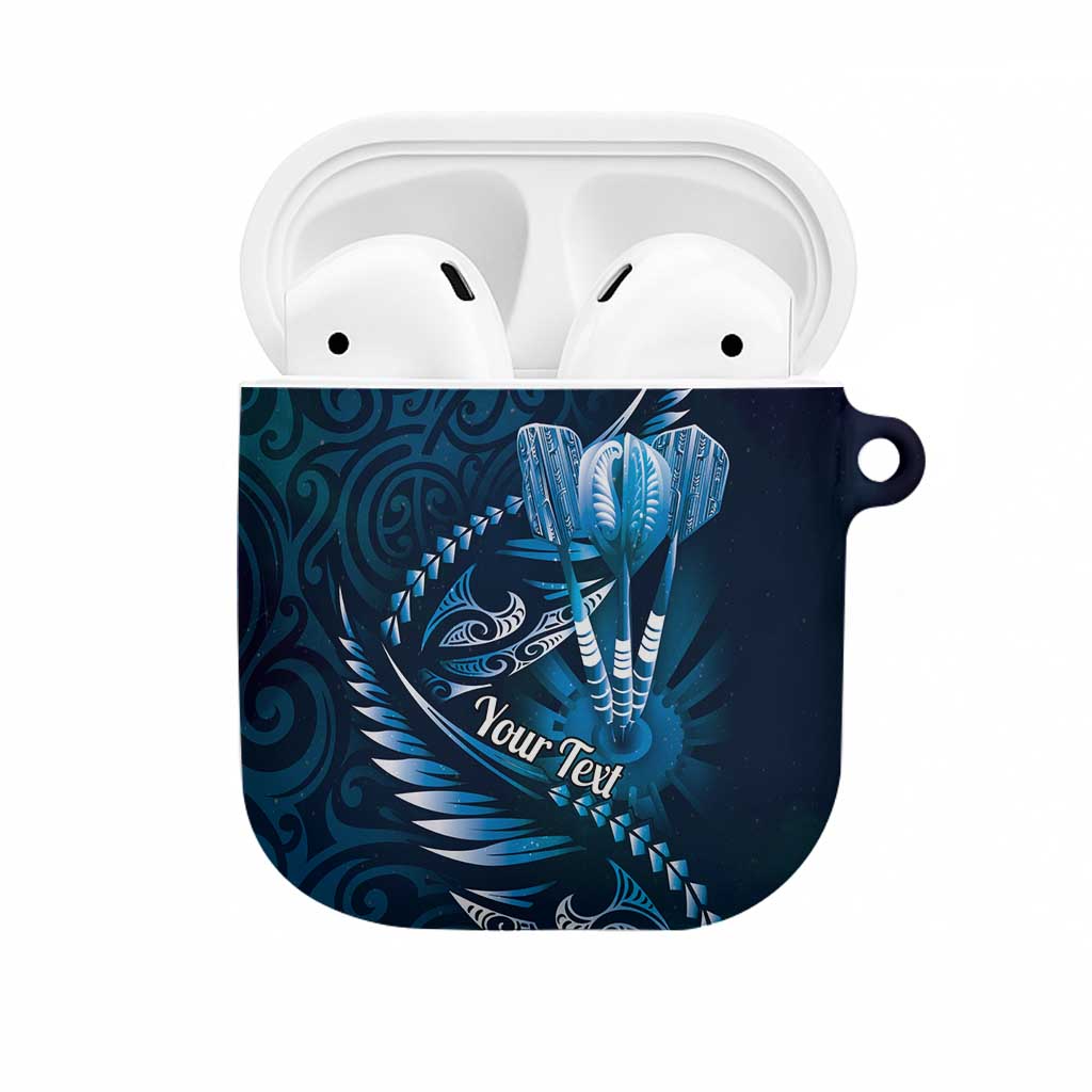 Personalised All Blue New Zealand Darts AirPods Case Aoteroa Fern Maori Galaxy Style - Polynesian Pride