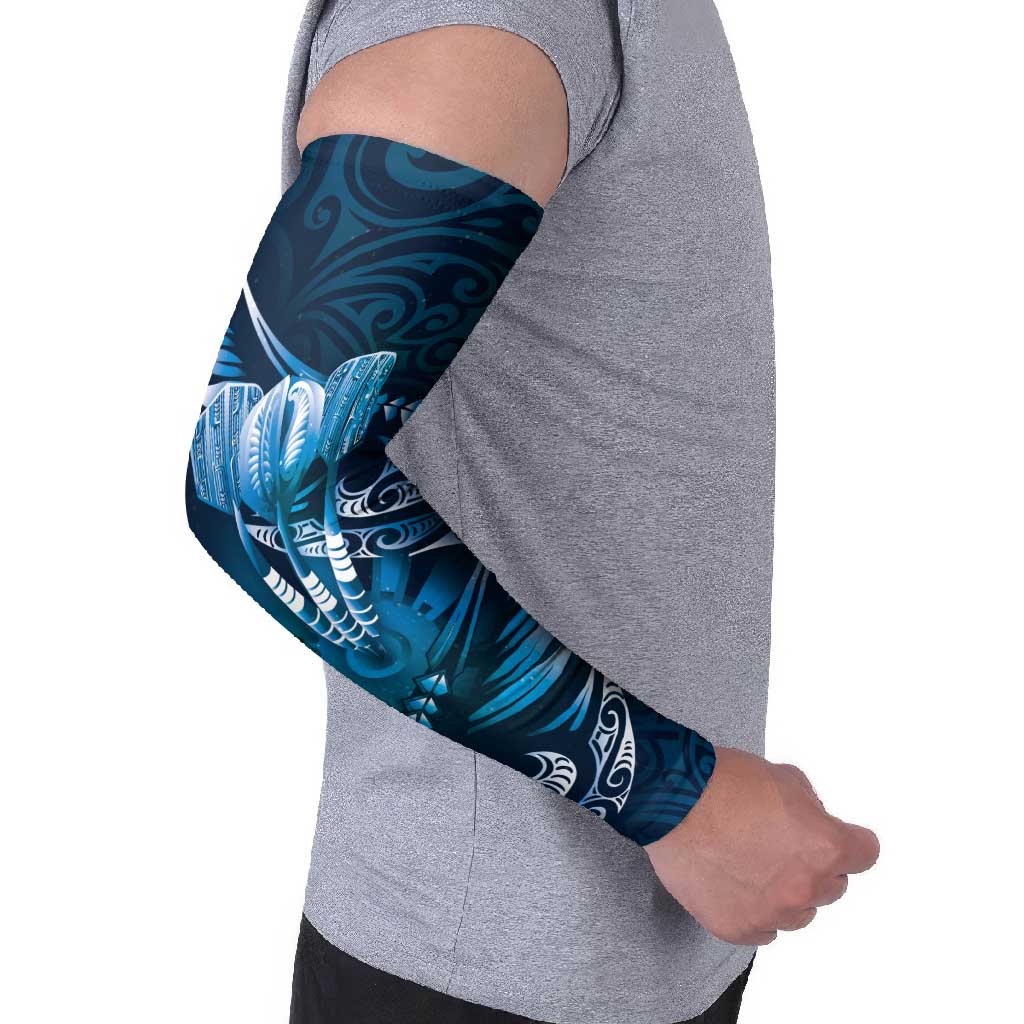 Personalised All Blue New Zealand Darts Arm Sleeves Aoteroa Fern Maori Galaxy Style LT14 - Polynesian Pride