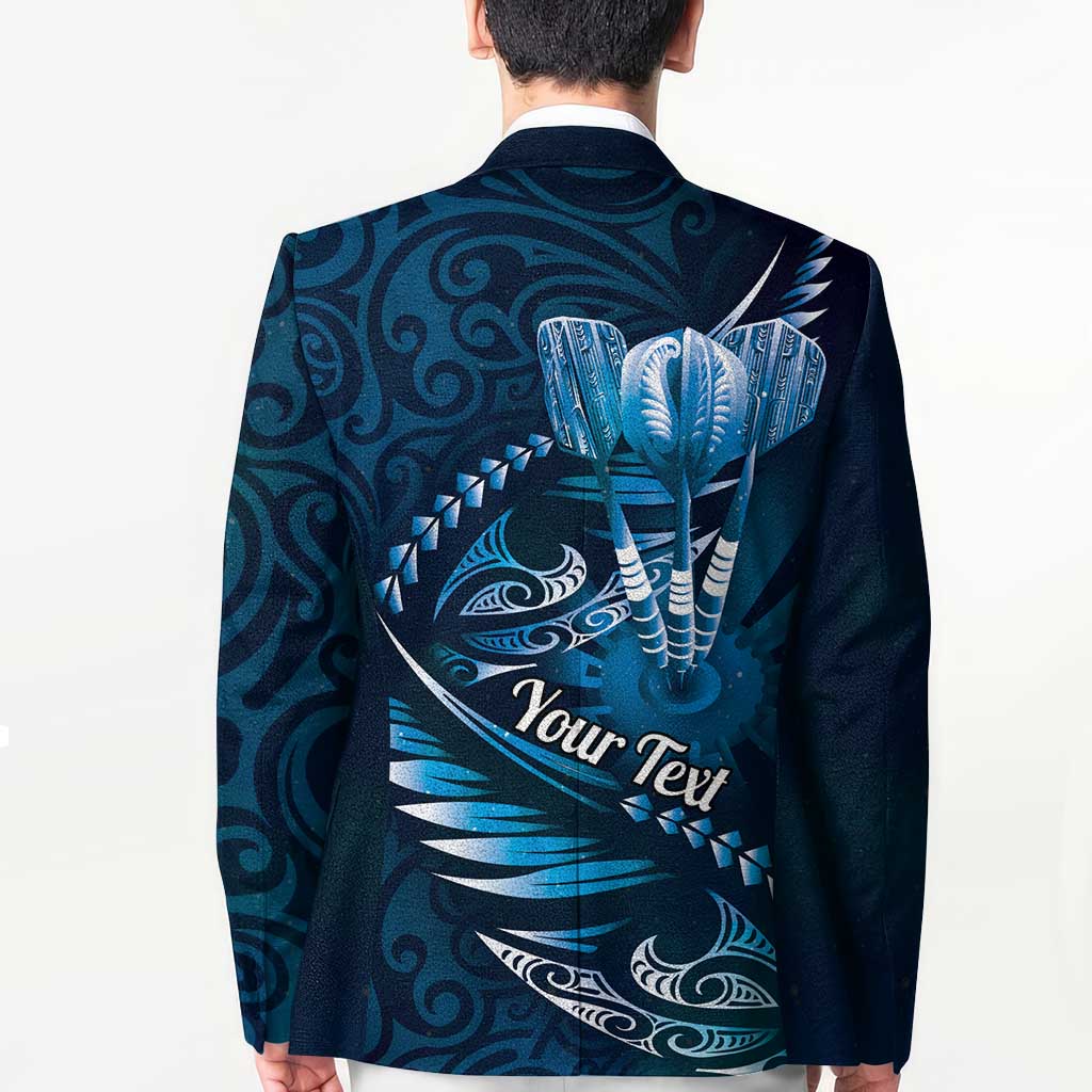 Personalised All Blue New Zealand Darts Blazer Aoteroa Fern Maori Galaxy Style LT14 - Polynesian Pride