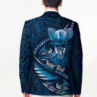 Personalised All Blue New Zealand Darts Blazer Aoteroa Fern Maori Galaxy Style LT14 - Polynesian Pride