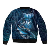 Personalised All Blue New Zealand Darts Bomber Jacket Aoteroa Fern Maori Galaxy Style