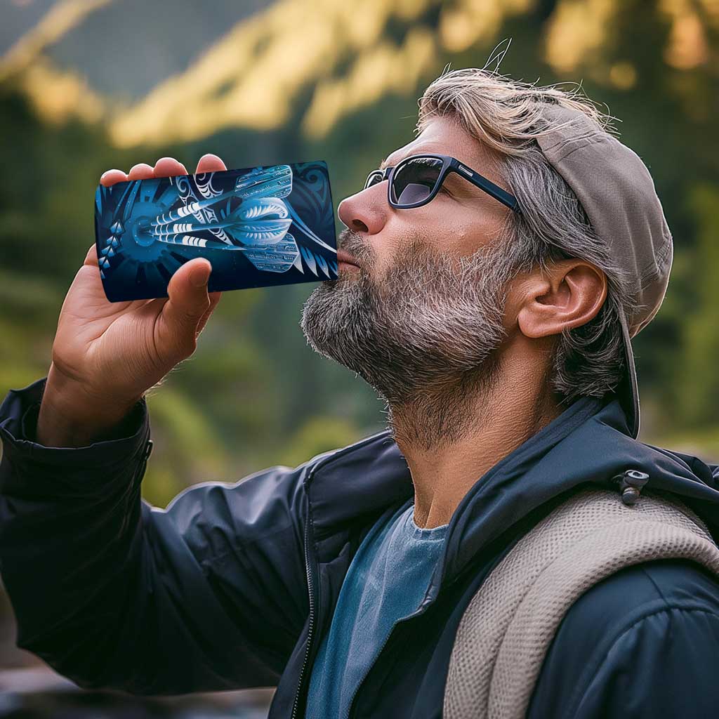 All Blue New Zealand Darts 4 in 1 Can Cooler Tumbler Aoteroa Fern Maori Galaxy Style