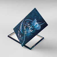 Personalised All Blue New Zealand Darts Canvas Wall Art Aoteroa Fern Maori Galaxy Style