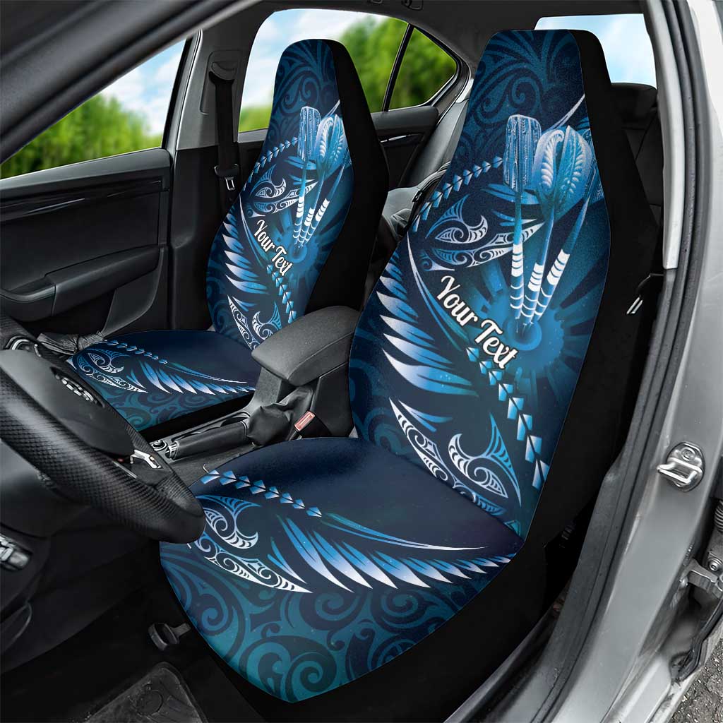 Personalised All Blue New Zealand Darts Car Seat Cover Aoteroa Fern Maori Galaxy Style