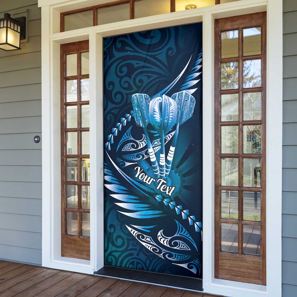 Personalised All Blue New Zealand Darts Door Cover Aoteroa Fern Maori Galaxy Style - Polynesian Pride