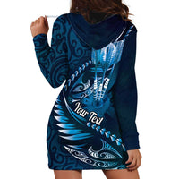 Personalised All Blue New Zealand Darts Hoodie Dress Aoteroa Fern Maori Galaxy Style