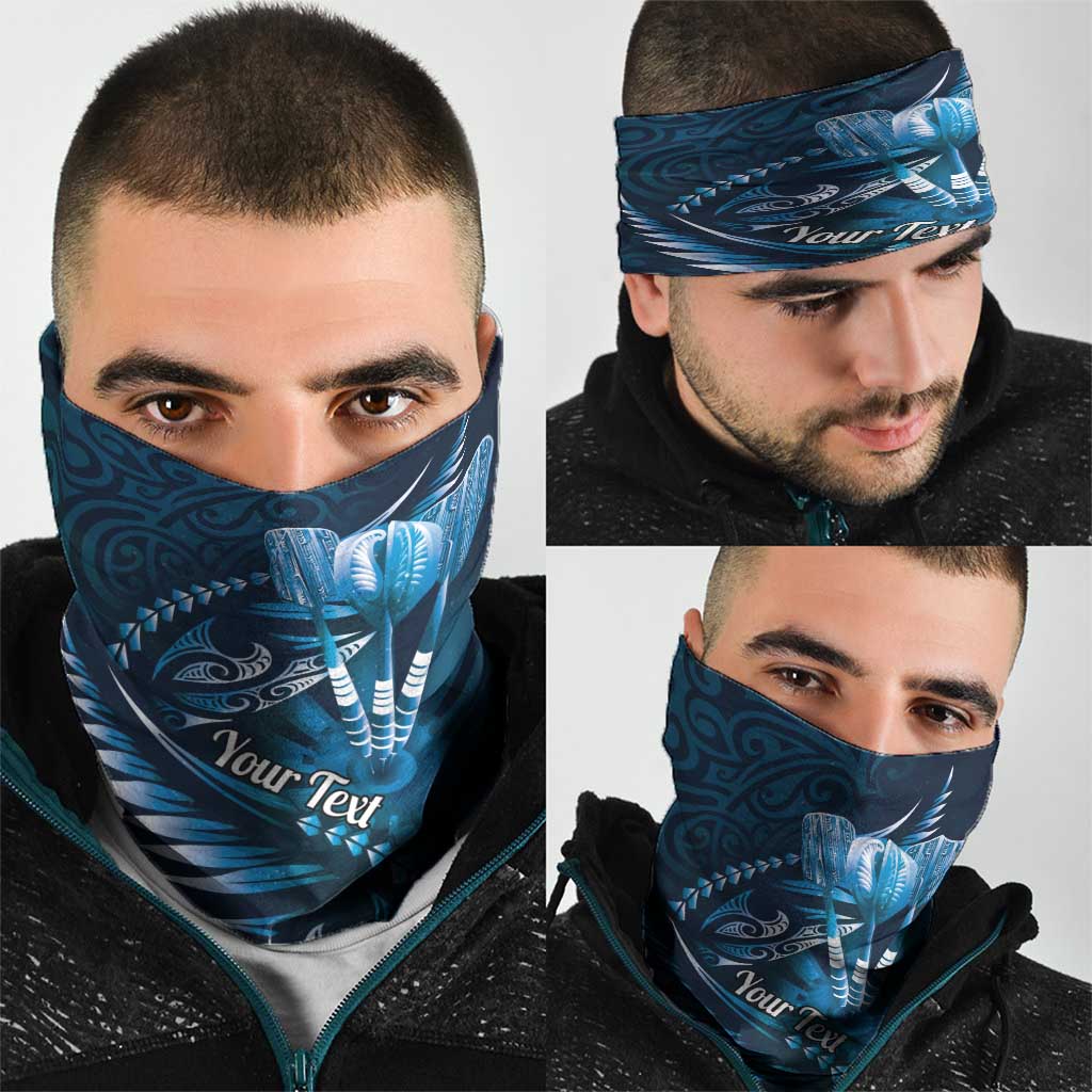 Personalised All Blue New Zealand Darts Neck Gaiter Aoteroa Fern Maori Galaxy Style LT14 - Polynesian Pride
