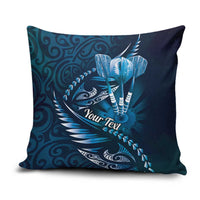 Personalised All Blue New Zealand Darts Pillow Cover Aoteroa Fern Maori Galaxy Style LT14 Blue - Polynesian Pride