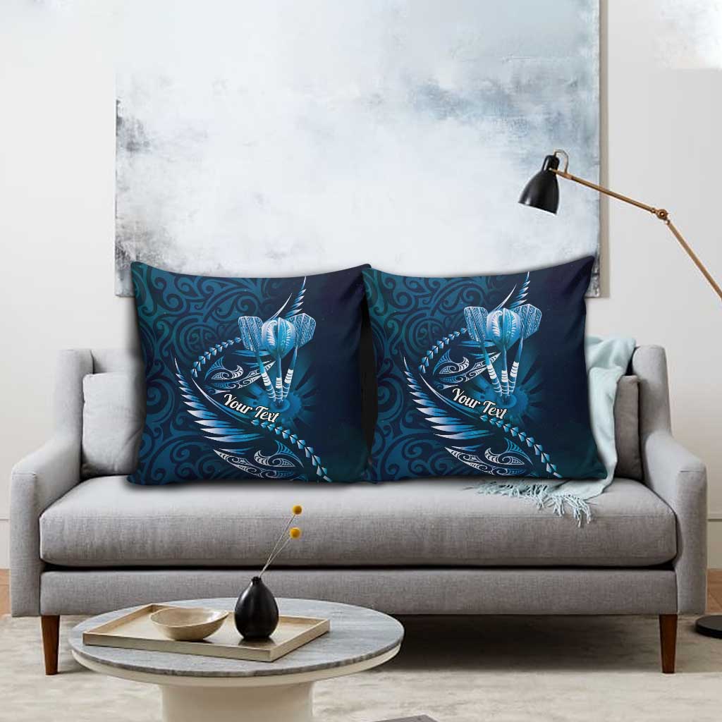 Personalised All Blue New Zealand Darts Pillow Cover Aoteroa Fern Maori Galaxy Style LT14 - Polynesian Pride