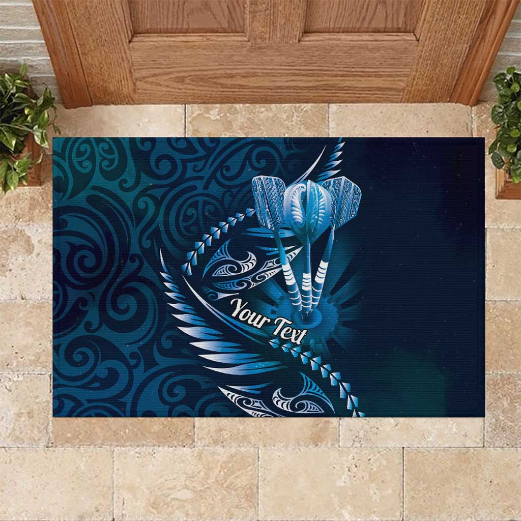 Personalised All Blue New Zealand Darts Rubber Doormat Aoteroa Fern Maori Galaxy Style