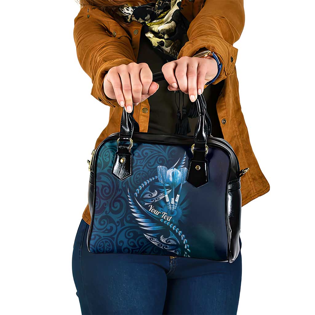 Personalised All Blue New Zealand Darts Shoulder Handbag Aoteroa Fern Maori Galaxy Style