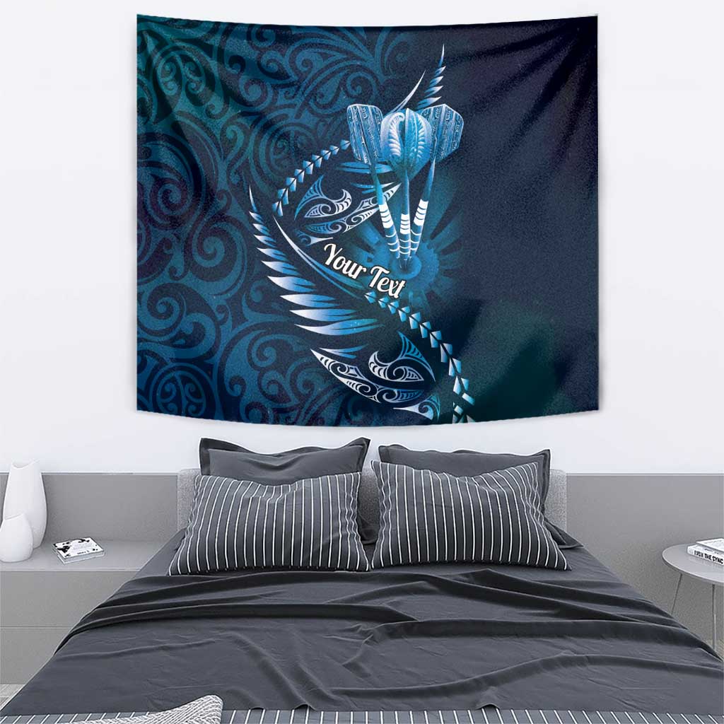 Personalised All Blue New Zealand Darts Tapestry Aoteroa Fern Maori Galaxy Style