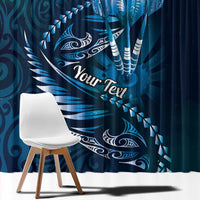Personalised All Blue New Zealand Darts Window Curtain Aoteroa Fern Maori Galaxy Style LT14 - Polynesian Pride