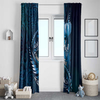 Personalised All Blue New Zealand Darts Window Curtain Aoteroa Fern Maori Galaxy Style LT14 - Polynesian Pride