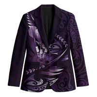 Personalised All Purple New Zealand Darts Blazer Aoteroa Fern Maori Galaxy Style LT14 Unisex Purple - Polynesian Pride