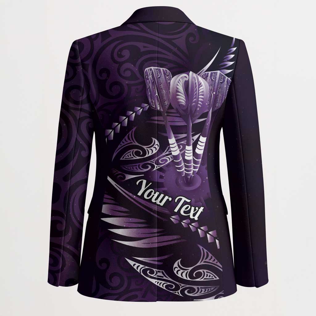 Personalised All Purple New Zealand Darts Blazer Aoteroa Fern Maori Galaxy Style LT14 - Polynesian Pride