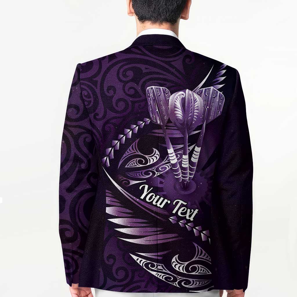 Personalised All Purple New Zealand Darts Blazer Aoteroa Fern Maori Galaxy Style LT14 - Polynesian Pride