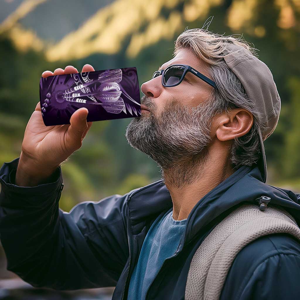 All Purple New Zealand Darts 4 in 1 Can Cooler Tumbler Aoteroa Fern Maori Galaxy Style