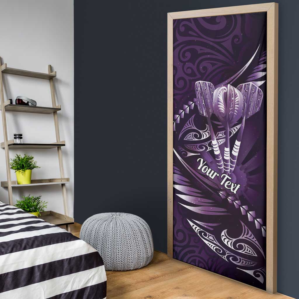 Personalised All Purple New Zealand Darts Door Cover Aoteroa Fern Maori Galaxy Style - Polynesian Pride