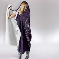 Personalised All Purple New Zealand Darts Hooded Blanket Aoteroa Fern Maori Galaxy Style