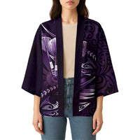 Personalised All Purple New Zealand Darts Kimono Aoteroa Fern Maori Galaxy Style - Polynesian Pride