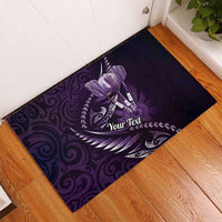 Personalised All Purple New Zealand Darts Rubber Doormat Aoteroa Fern Maori Galaxy Style LT14 - Polynesian Pride