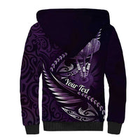 Personalised All Purple New Zealand Darts Sherpa Hoodie Aoteroa Fern Maori Galaxy Style