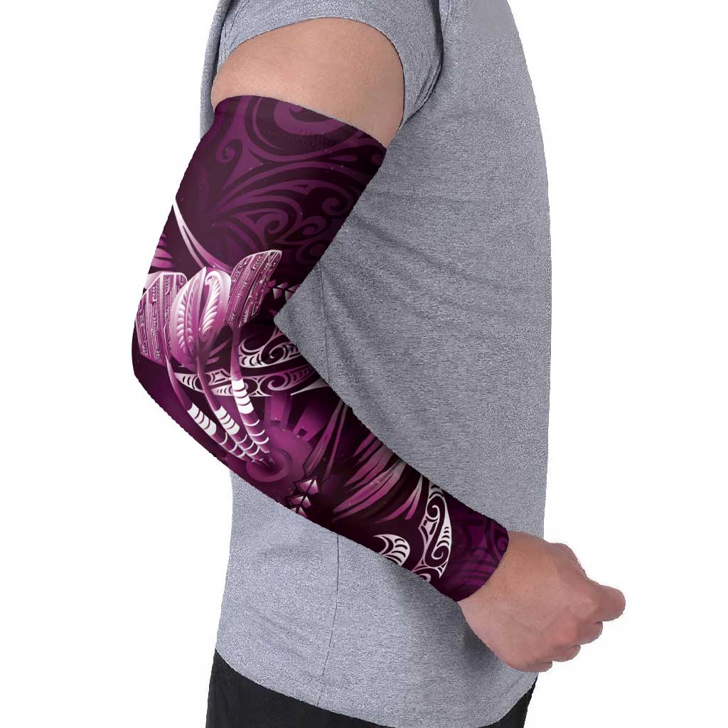 Personalised All Pink New Zealand Darts Arm Sleeves Aoteroa Fern Maori Galaxy Style LT14 - Polynesian Pride