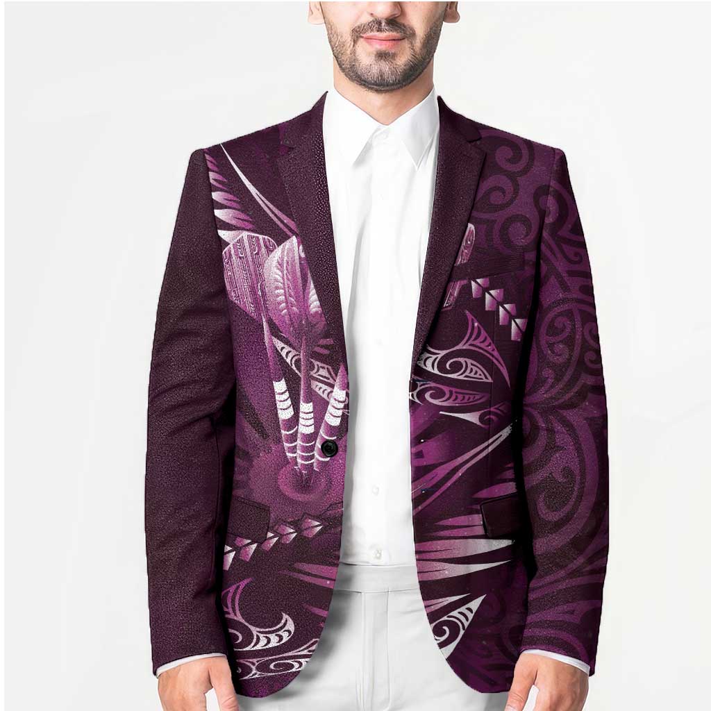 Personalised All Pink New Zealand Darts Blazer Aoteroa Fern Maori Galaxy Style LT14 - Polynesian Pride