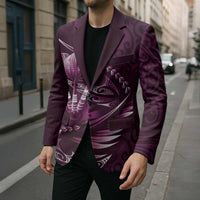 Personalised All Pink New Zealand Darts Blazer Aoteroa Fern Maori Galaxy Style LT14 - Polynesian Pride