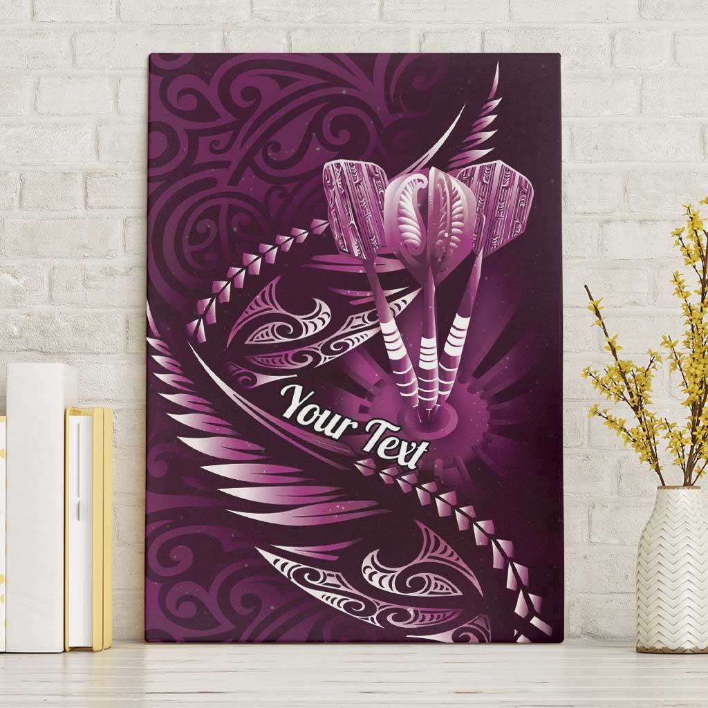 Personalised All Pink New Zealand Darts Canvas Wall Art Aoteroa Fern Maori Galaxy Style