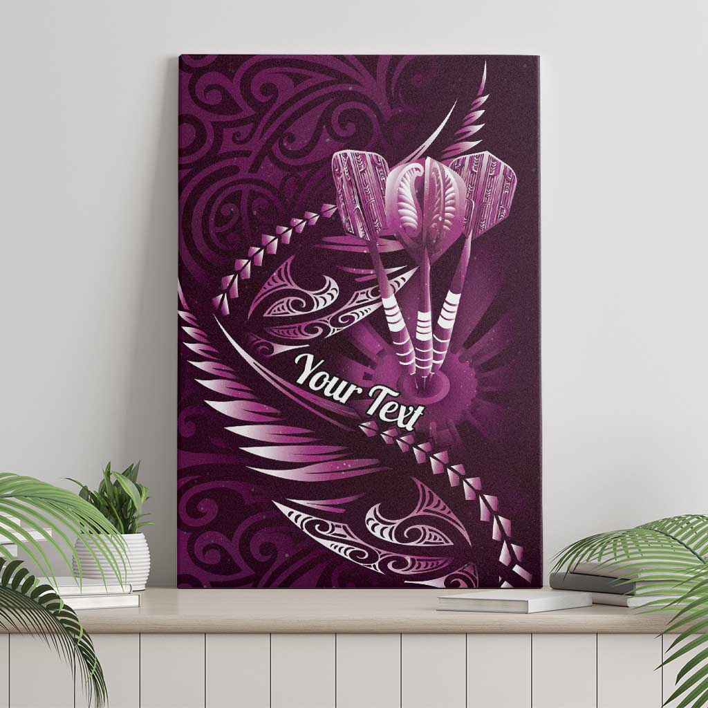 Personalised All Pink New Zealand Darts Canvas Wall Art Aoteroa Fern Maori Galaxy Style