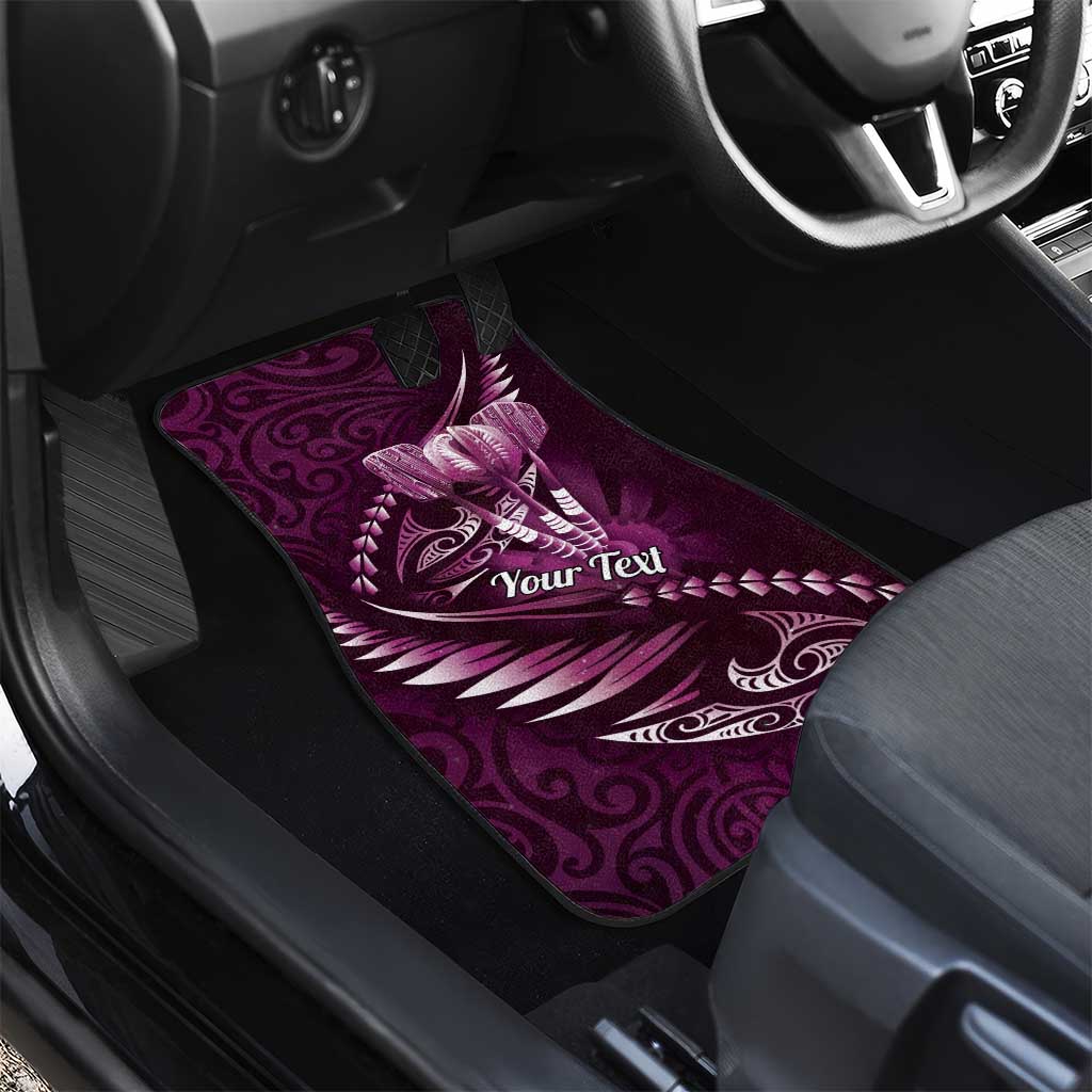 Personalised All Pink New Zealand Darts Car Mats Aoteroa Fern Maori Galaxy Style LT14 - Polynesian Pride