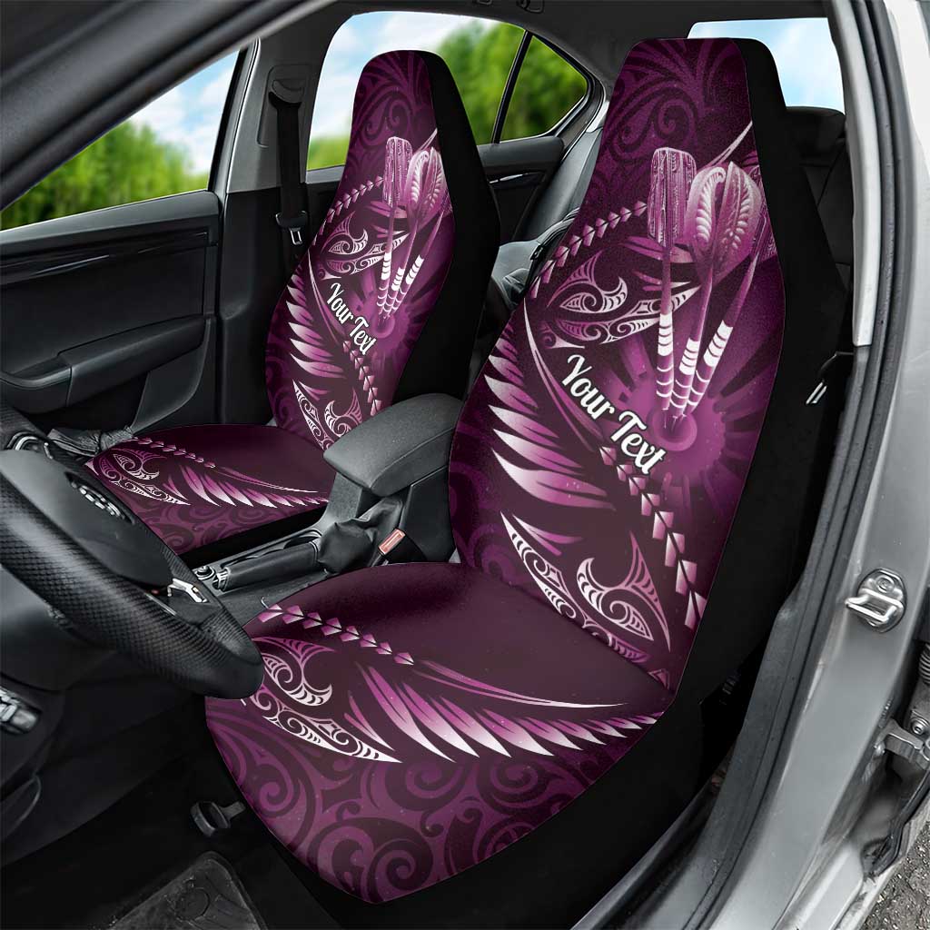Personalised All Pink New Zealand Darts Car Seat Cover Aoteroa Fern Maori Galaxy Style