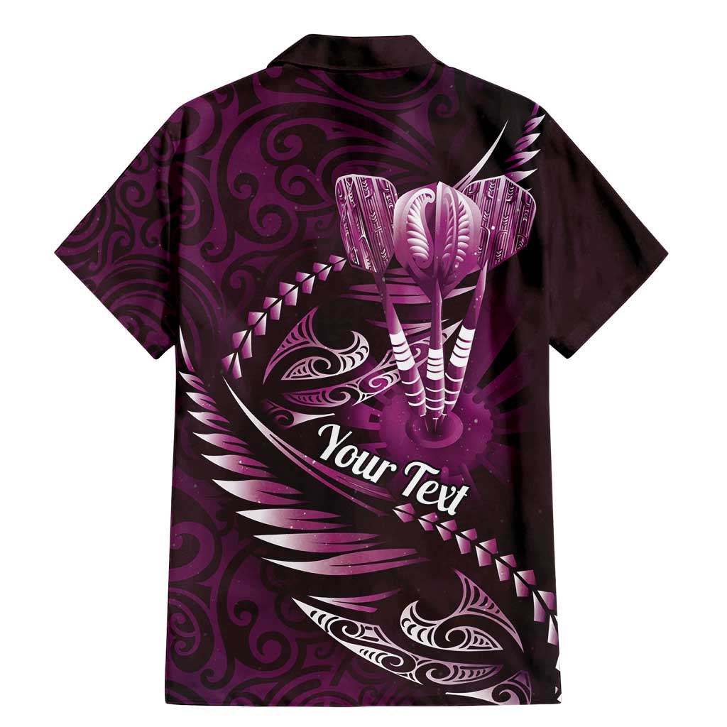 Personalised All Pink New Zealand Darts Family Matching Mermaid Dress and Hawaiian Shirt Aoteroa Fern Maori Galaxy Style
