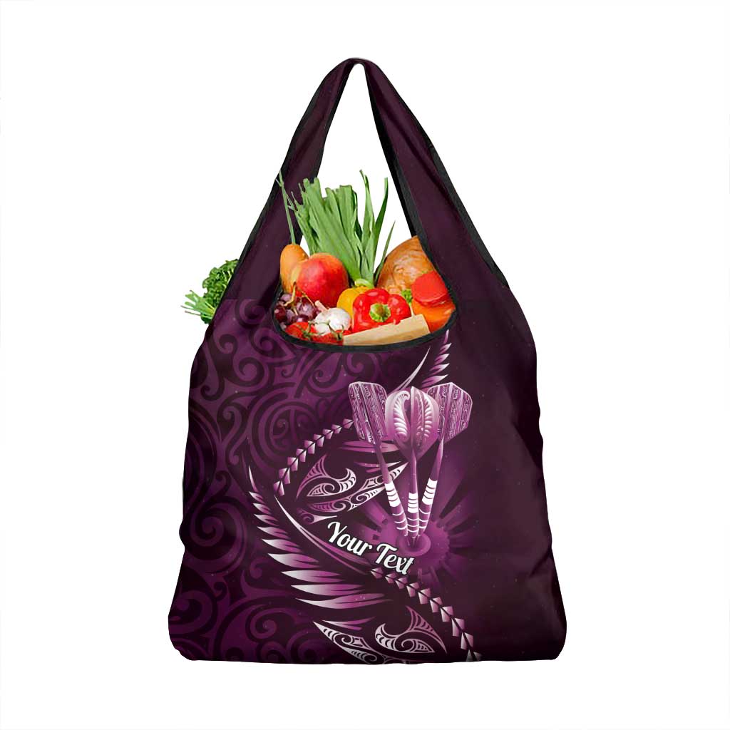 Personalised All Pink New Zealand Darts Grocery Bag Aoteroa Fern Maori Galaxy Style