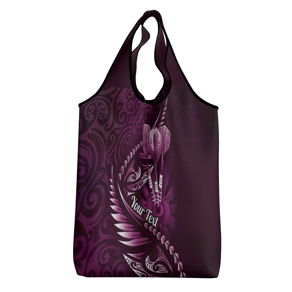 Personalised All Pink New Zealand Darts Grocery Bag Aoteroa Fern Maori Galaxy Style