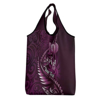 Personalised All Pink New Zealand Darts Grocery Bag Aoteroa Fern Maori Galaxy Style