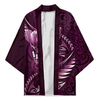 Personalised All Pink New Zealand Darts Kimono Aoteroa Fern Maori Galaxy Style - Polynesian Pride