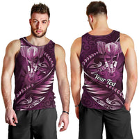 Personalised All Pink New Zealand Darts Men Tank Top Aoteroa Fern Maori Galaxy Style