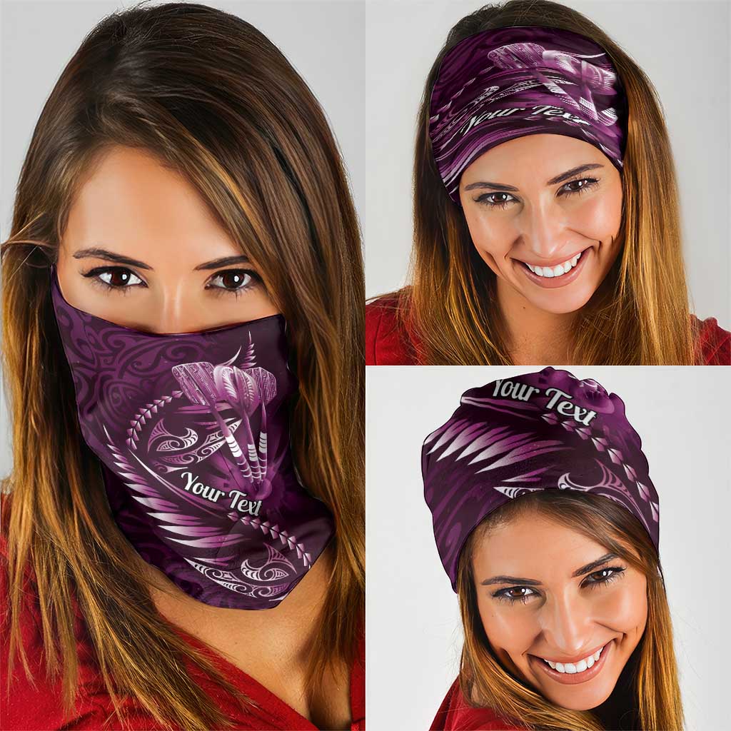 Personalised All Pink New Zealand Darts Neck Gaiter Aoteroa Fern Maori Galaxy Style LT14 - Polynesian Pride