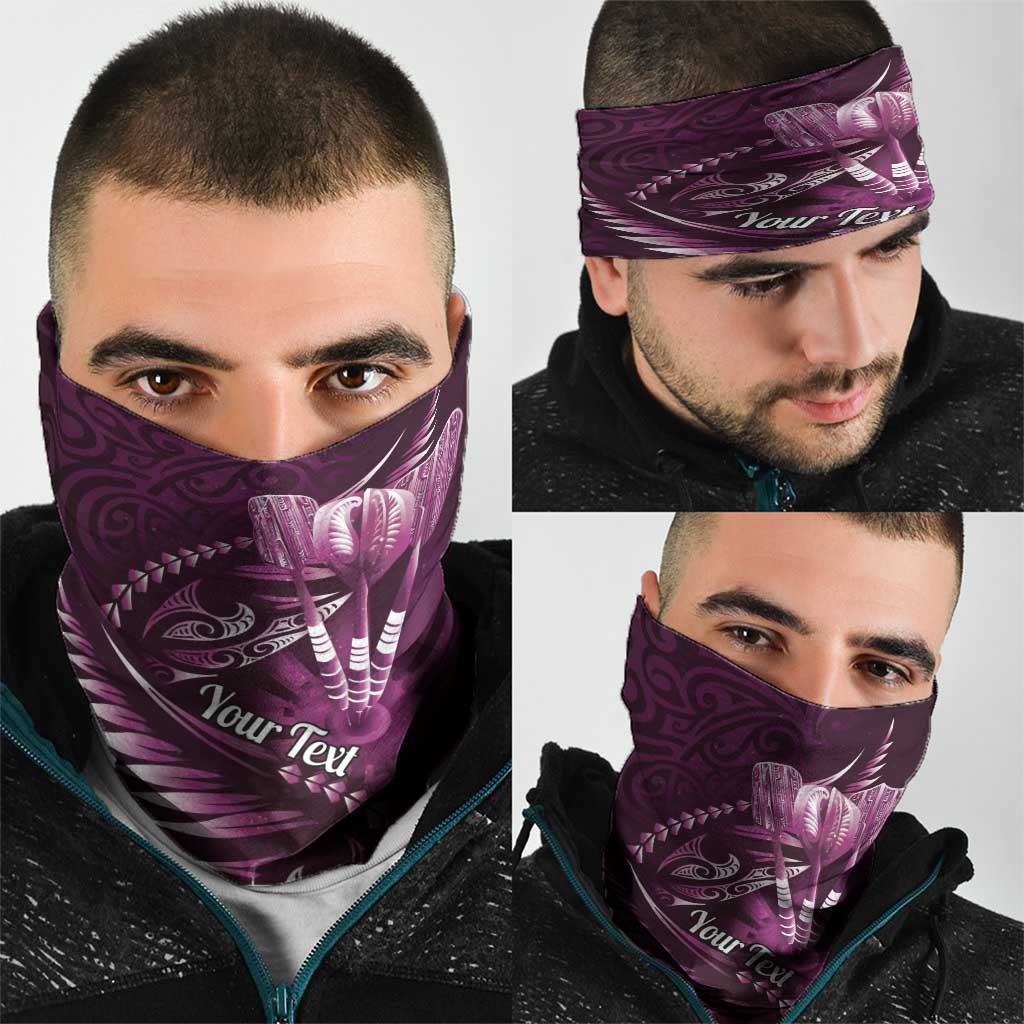Personalised All Pink New Zealand Darts Neck Gaiter Aoteroa Fern Maori Galaxy Style LT14 - Polynesian Pride