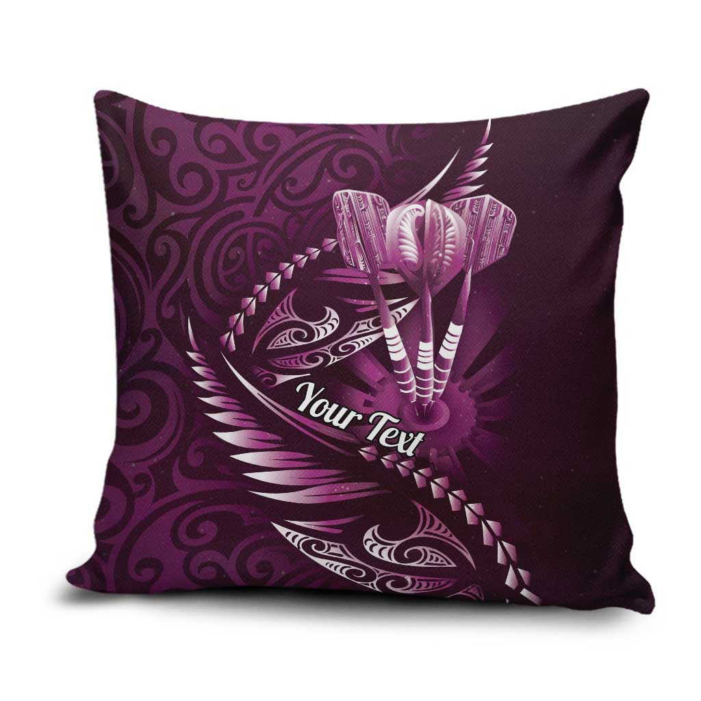 Personalised All Pink New Zealand Darts Pillow Cover Aoteroa Fern Maori Galaxy Style LT14 Pink - Polynesian Pride